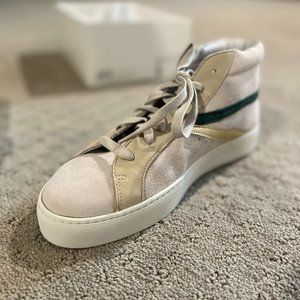 Freshly Picked Women's High Top Sneakers Cream, Black and Gold NIB Size 9